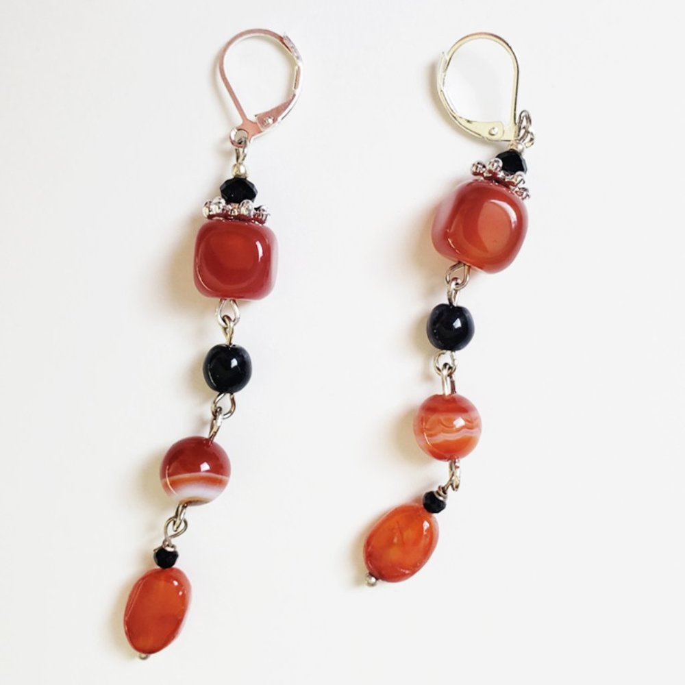Carnelian 925 Sterling Silver Dangle Earrings